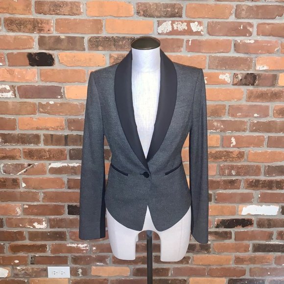 BCBGMAXAZRIA Gray Bowie Tuxedo Blazer Size XS - Picture 1 of 6